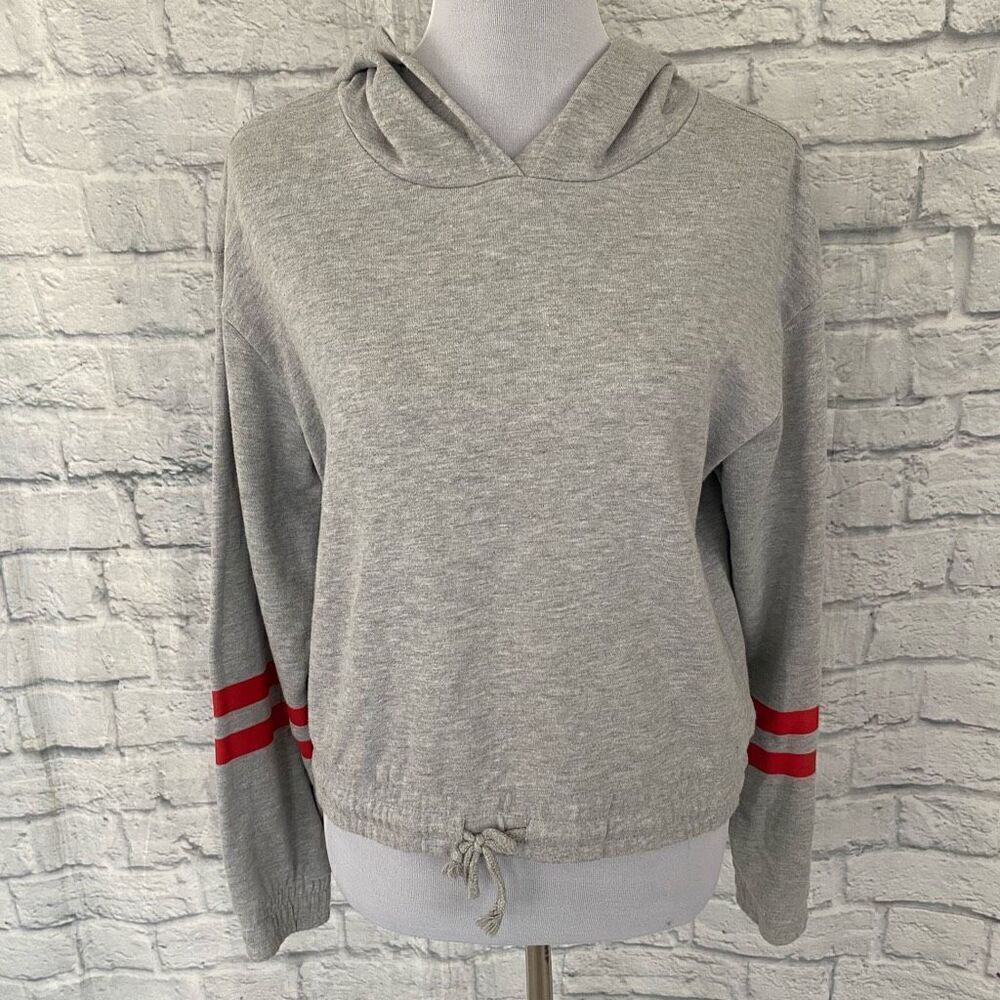 Sky & Sparrow women L cotton blend pullover crop hoodie